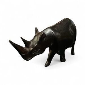 Hand-Carved 5 1/2” Ironwood Rhino Sculpture.
